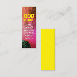 GOD ÄR ABLE Ephesian 3:20 Christian Mini Bookmark