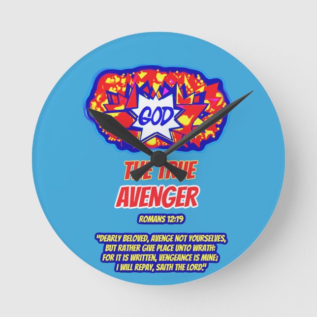 GOD är den sanna AVENGER Rund Klocka (Framsida)