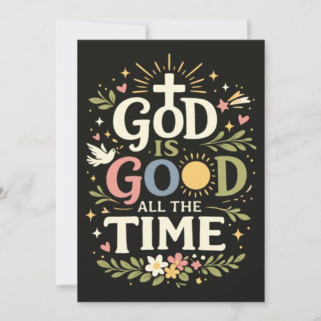God är god all tid Kristet tro-citat Inbjudningar (Framsida)