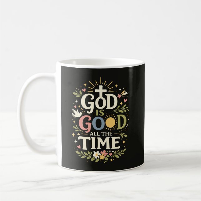 God är god all tid Kristet tro-citat Kaffemugg (Vänster)