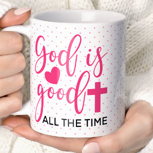God är god hela tiden prickig kristen kaffemugg