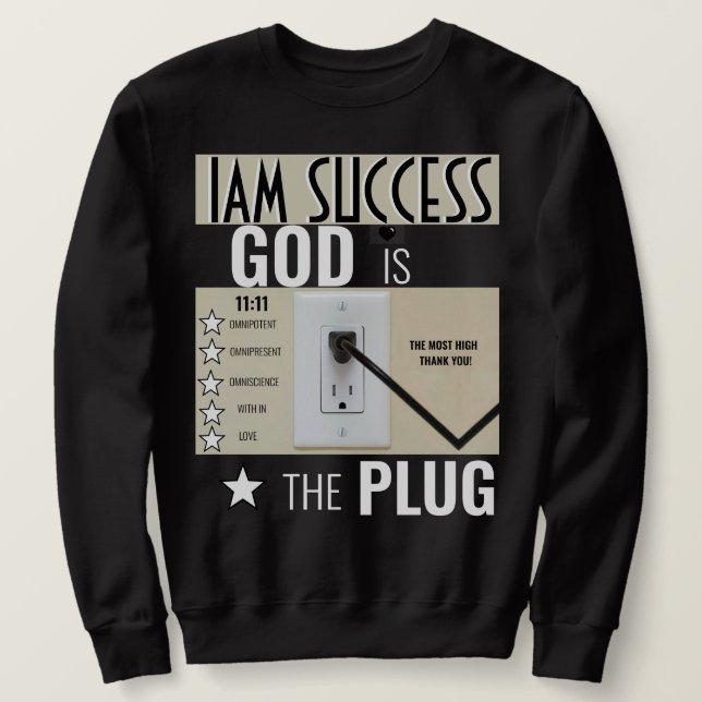 GOD ÄR PLUG LÅNG ÄRMAD TRÖJA (Design framsida)