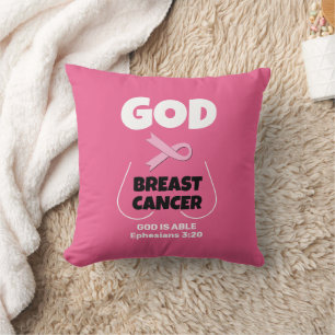 GOD ÄR STÖRRE ÄN BRÖSTCANCER Christian T-Shirt Kudde