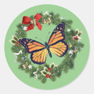 God årstid - Monarch Butterfly Sticker Runt Klistermärke