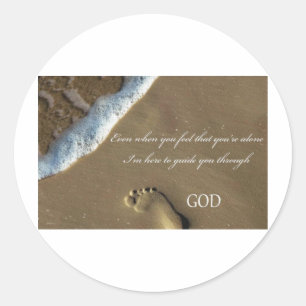 GOD-avtryck i Sand Runt Klistermärke
