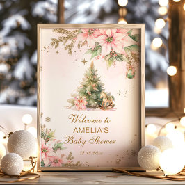 God Baby Shower rosa God jul Poster