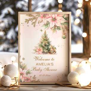 God Baby Shower rosa God jul Poster