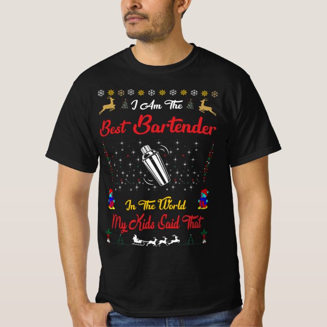God Bartender-jul T Shirt (Framsida)