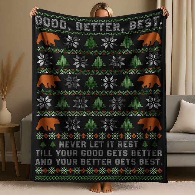 God Bättre Bäst Låt Det Aldrig Vila Julcitat Fleecefilt (Skapare uppladdad)