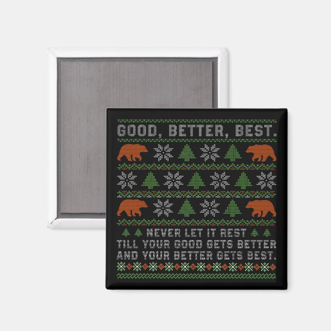 God Bättre Bäst Låt Det Aldrig Vila Julcitat Magnet (Front/Back)