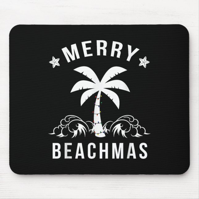 God Beachmas Handflatan Träd Beach-jul Musmatta (Framsidan)