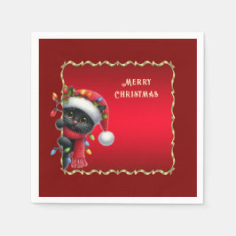 God Black Cat Helgdag Napkin Pappersservett