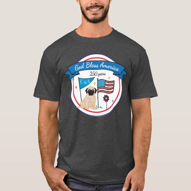 God Bless America 250yrs T Shirt (Framsida)