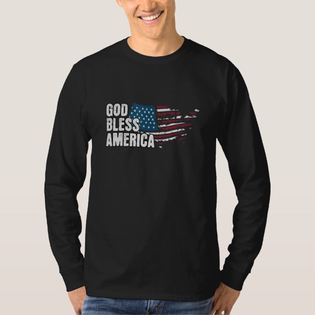God Bless America - 4th Of July Independence Day T Shirt (Framsida)