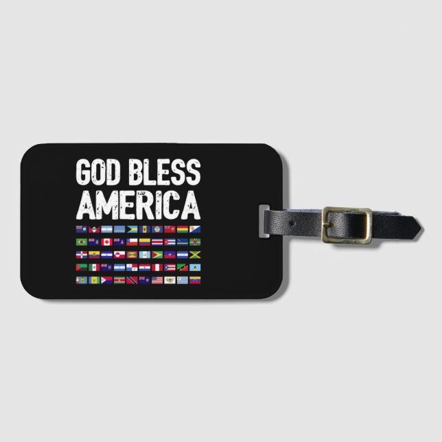 God Bless America All Countries Latino Pride I Bagagebricka (Framsida horisontal)