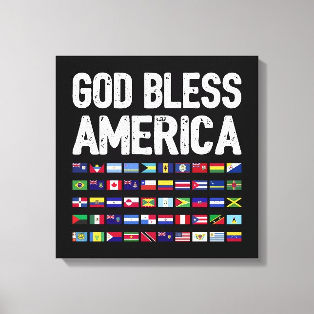 God Bless America All Countries Latino Pride I Canvastryck (Framsida)