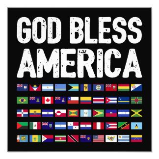 God Bless America All Countries Latino Pride I Fototryck