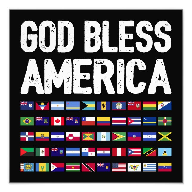God Bless America All Countries Latino Pride I Fototryck (Framsidan)