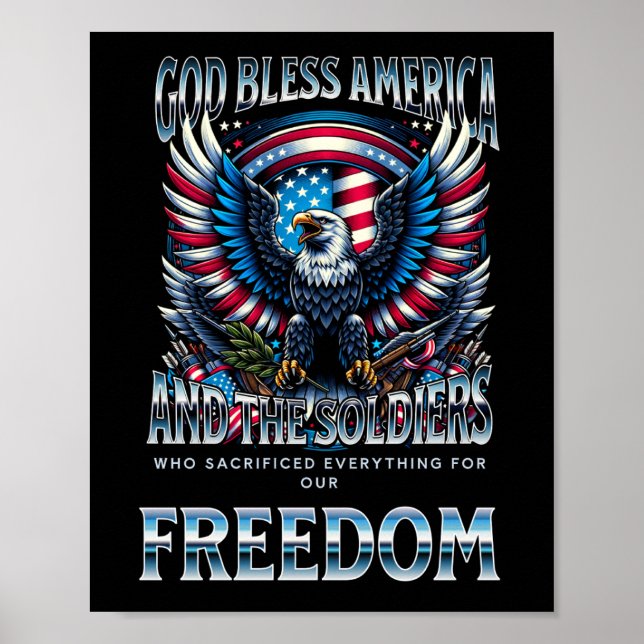 God Bless America and the Soldiers Poster (Framsidan)