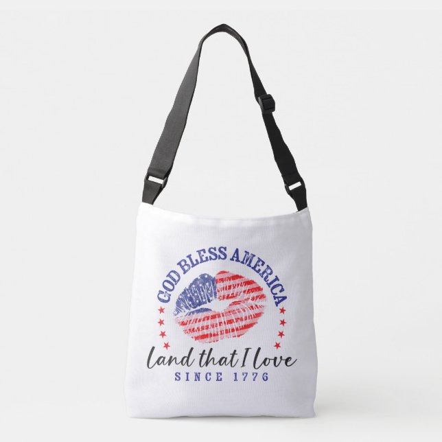 God Bless America - Crossbody Tote Bag Axelväska (Framsida)