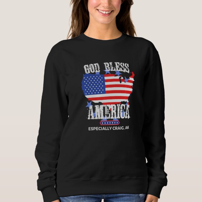God Bless America Especially Craig AK US State Des T Shirt (Framsida)