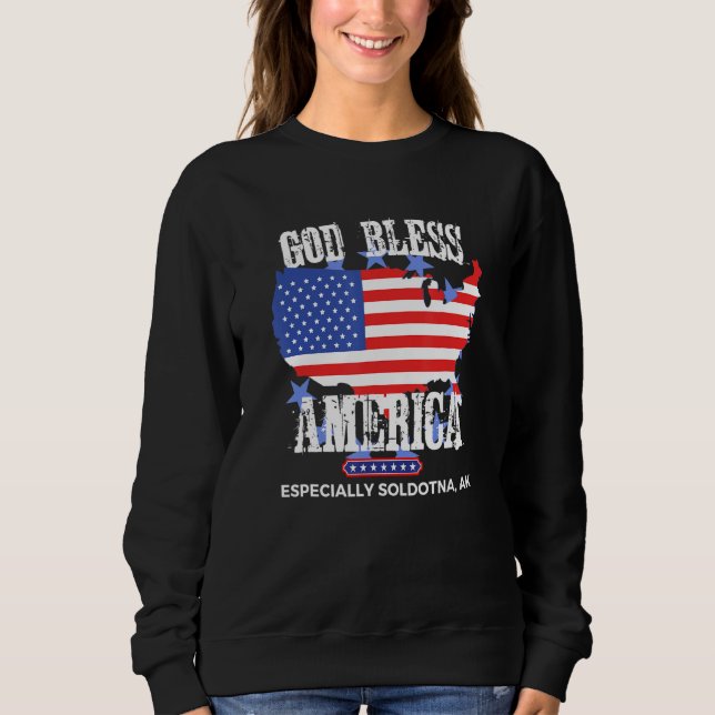 God Bless America Especially Soldotna AK US State  T Shirt (Framsida)