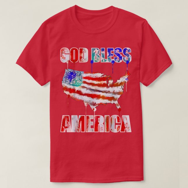 God Bless America Graffiti style American Art  T Shirt (Design framsida)