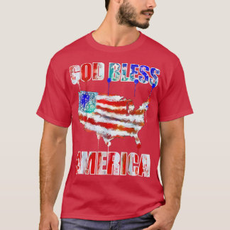 God Bless America Graffiti style American Art T Shirt