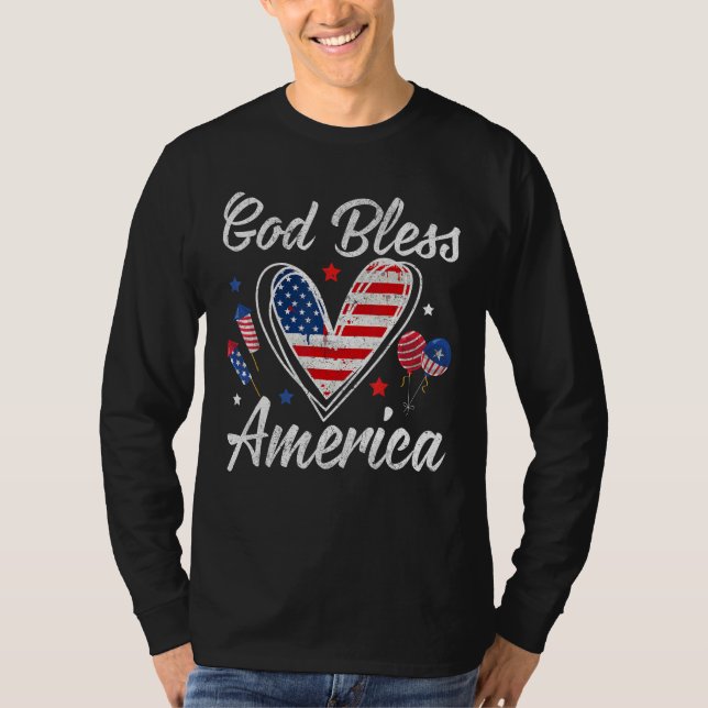 God bless America Patriotic Independence Day 4th O T Shirt (Framsida)