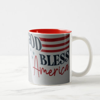 God Bless America patriotic mug Två-Tonad Mugg