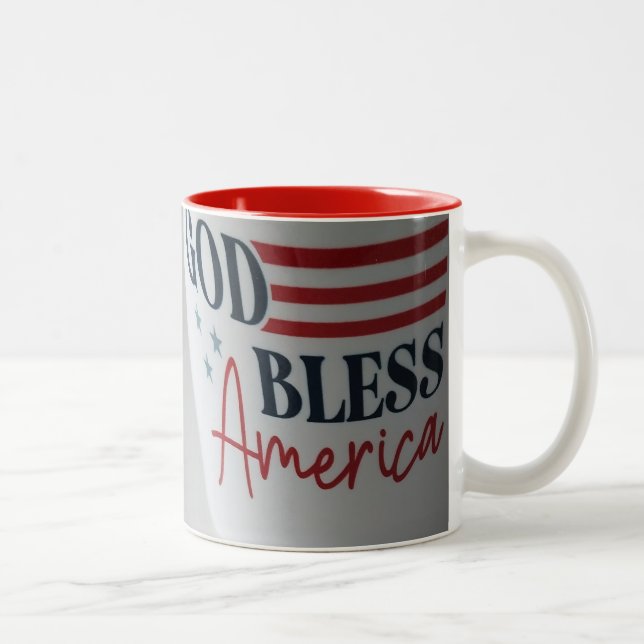 God Bless America patriotic mug Två-Tonad Mugg (Höger)