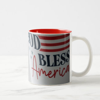 God Bless America patriotic mug Två-Tonad Mugg