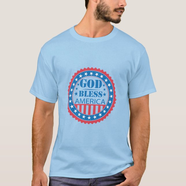 God Bless America Patriotic USA Pride T-Shirt (Framsida)
