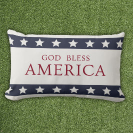 God Bless America Patriotic White and Blue Lumbarkudde