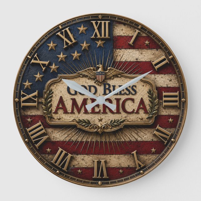 God Bless America Stor Klocka (Framsida)