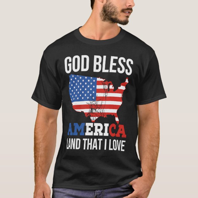 God Bless America T Shirt (Framsida)