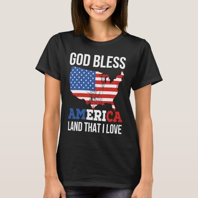 God Bless America T Shirt (Framsida)
