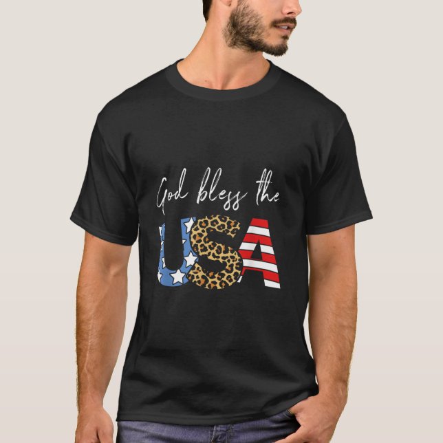 God Bless America Usa Flag 4Th Of July Patriotic T Shirt (Framsida)
