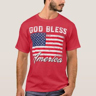 God Bless America USA Flag 4th Of July Patriotic T Shirt