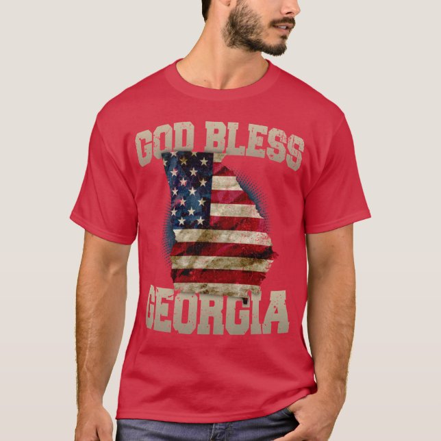 God Bless Georgia Gift Proud Strong Awesome Design T Shirt (Framsida)