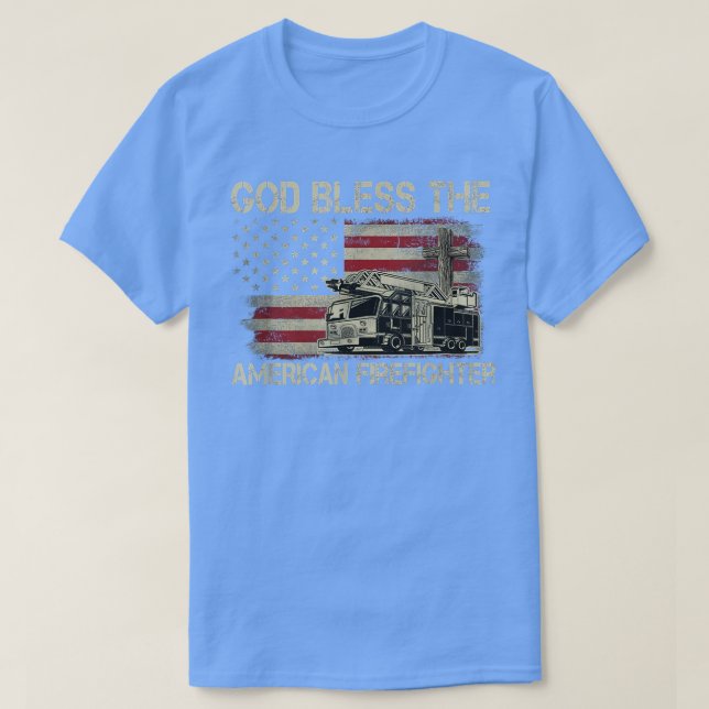 God Bless The American Firefighter Shirt T-Shirt (Design framsida)