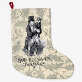 God bless us everyone Dickens Christmas Carol Stor Julstrumpa
