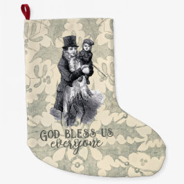 God bless us everyone Dickens Christmas Carol Stor Julstrumpa