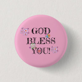 ‘God Bless You’ Christian Floral Pink Knapp