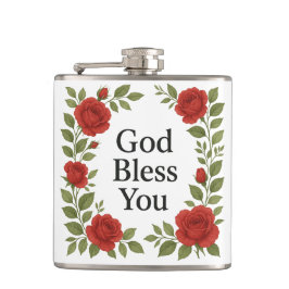 God Bless You Religious Rose Floral Fickplunta