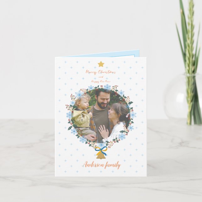 God Blommigt, jul och nyårfoto Helgkort (Framsida)