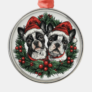 God Boston Terrier Hundar Helgdag Wandan Julgransprydnad Metall
