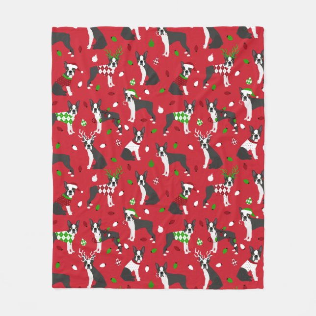 God Boston Terrier Sherpa Blanket Fleecefilt (Framsidan)