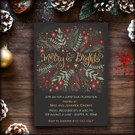 God Bright Festive Helgdag Berries jul Inbjudningar