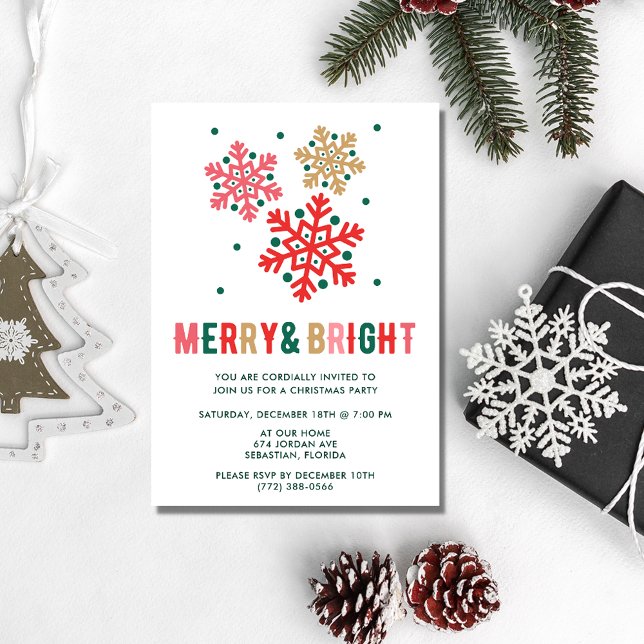 God Bright-Julfest Inbjudningar (Merry Bright Christmas Holiday Party Invitation)